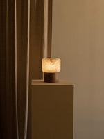 Luma Core Alabaster Table Lamp – Modern Wood & LED Desk Light