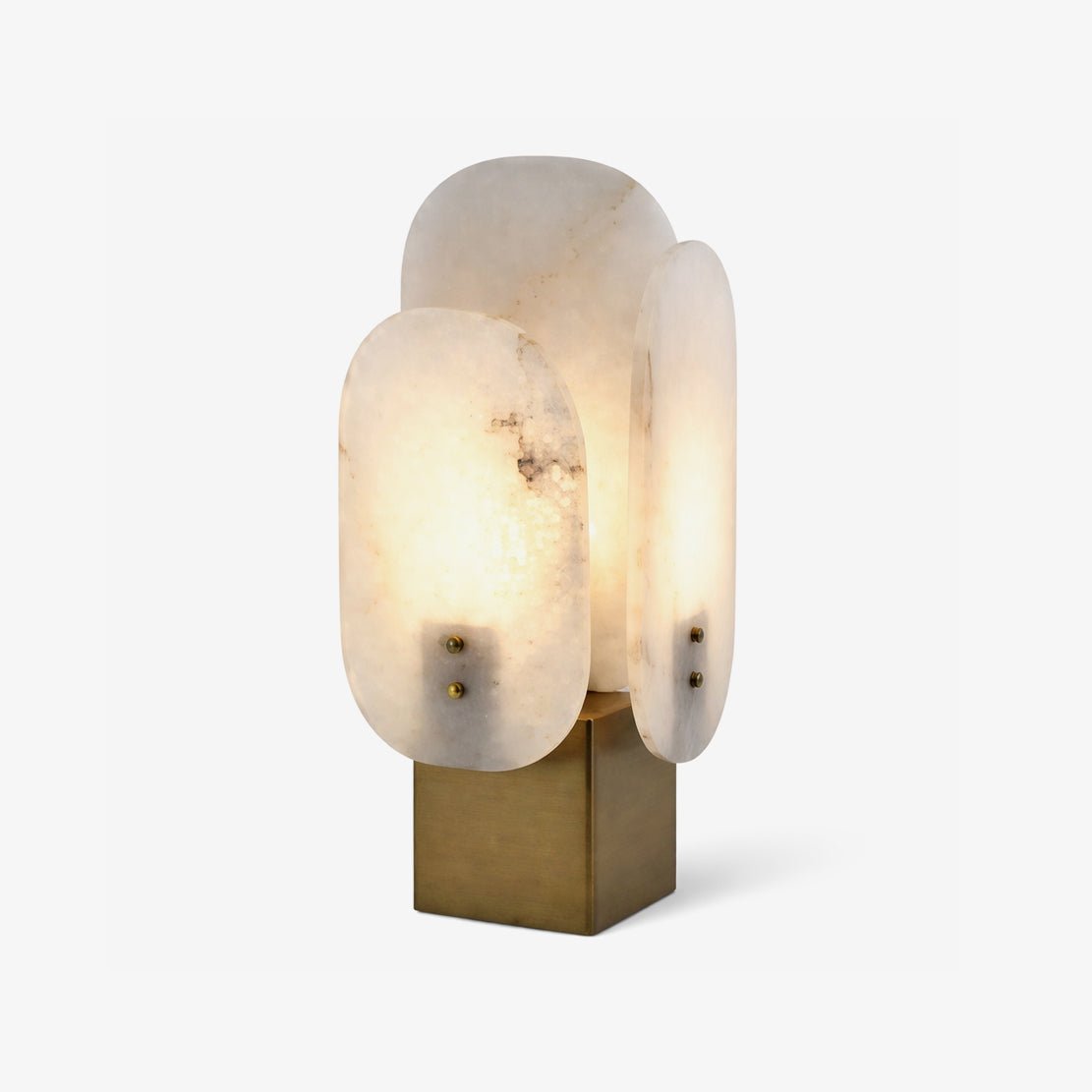 Luma Alabaster Table Lamp with Brass Accents