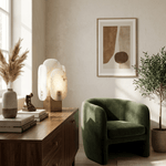 Luma Alabaster Table Lamp with Brass Accents