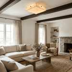 Luma Square Alabaster LED Flush Mount Ceiling Light for Modern Interiors