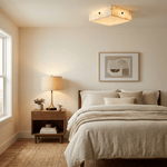 Luma Square Alabaster LED Flush Mount Ceiling Light for Modern Interiors