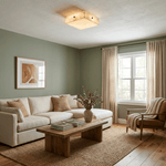 Luma Square Alabaster LED Flush Mount Ceiling Light for Modern Interiors