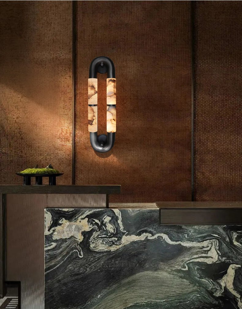 Luma Arc Twin Alabaster Wall Sconce – Modern LED Wall Light