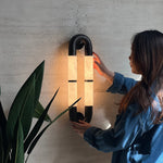 Luma Arc Twin Alabaster Wall Sconce – Modern LED Wall Light