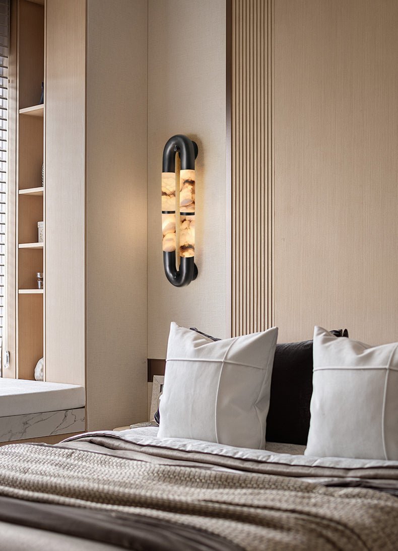 Luma Arc Twin Alabaster Wall Sconce – Modern LED Wall Light