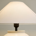 Luma Ceramic Table Lamp with Linen Shade for Bedroom and Living Room