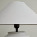 Luma Ceramic Table Lamp with Linen Shade for Bedroom and Living Room