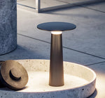 Luma Disk Solar-Powered Outdoor Table Lamp in Metal