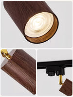 Luma Flex Adjustable LED Track Lighting with Walnut Wood Grain Finish