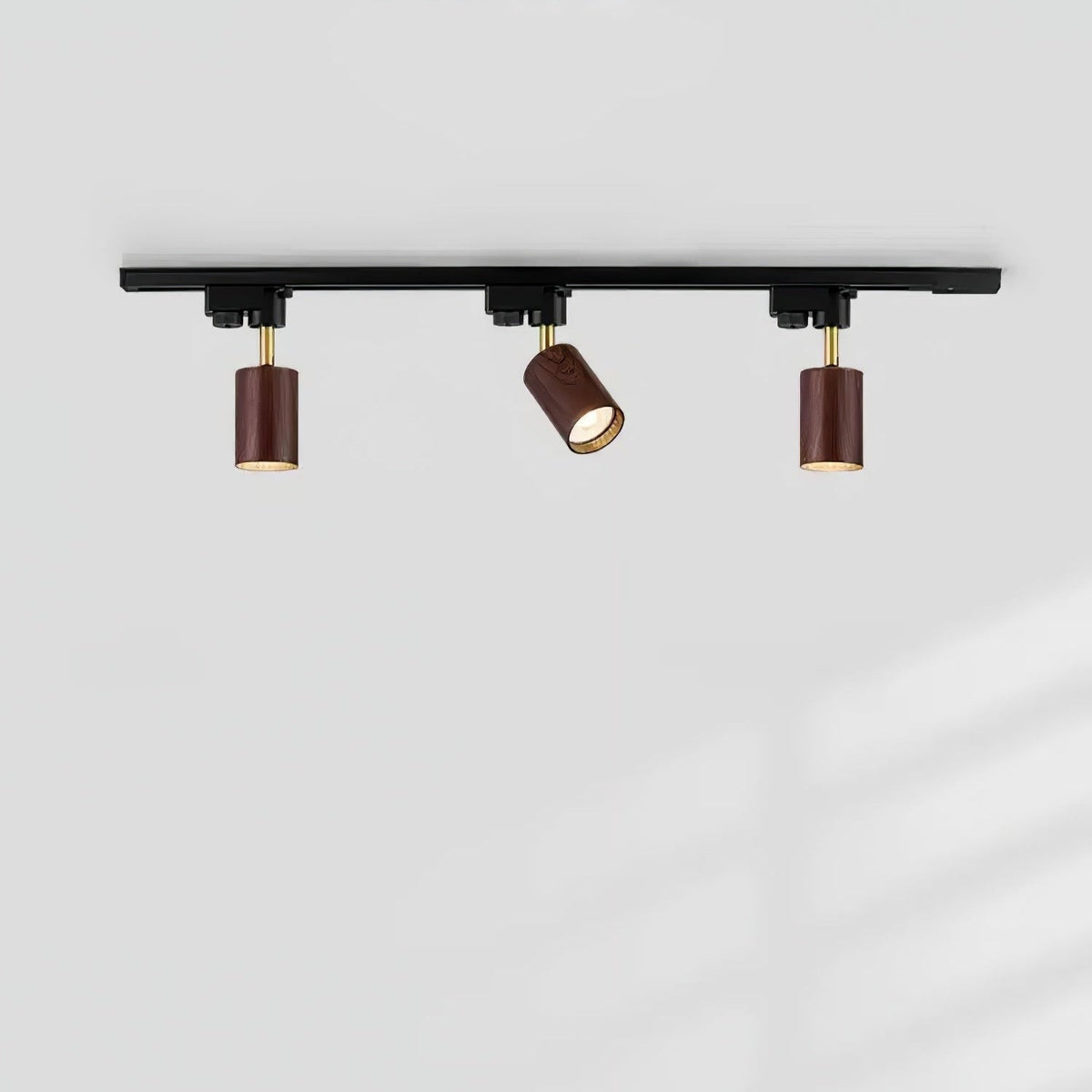 Luma Flex Adjustable LED Track Lighting with Walnut Wood Grain Finish