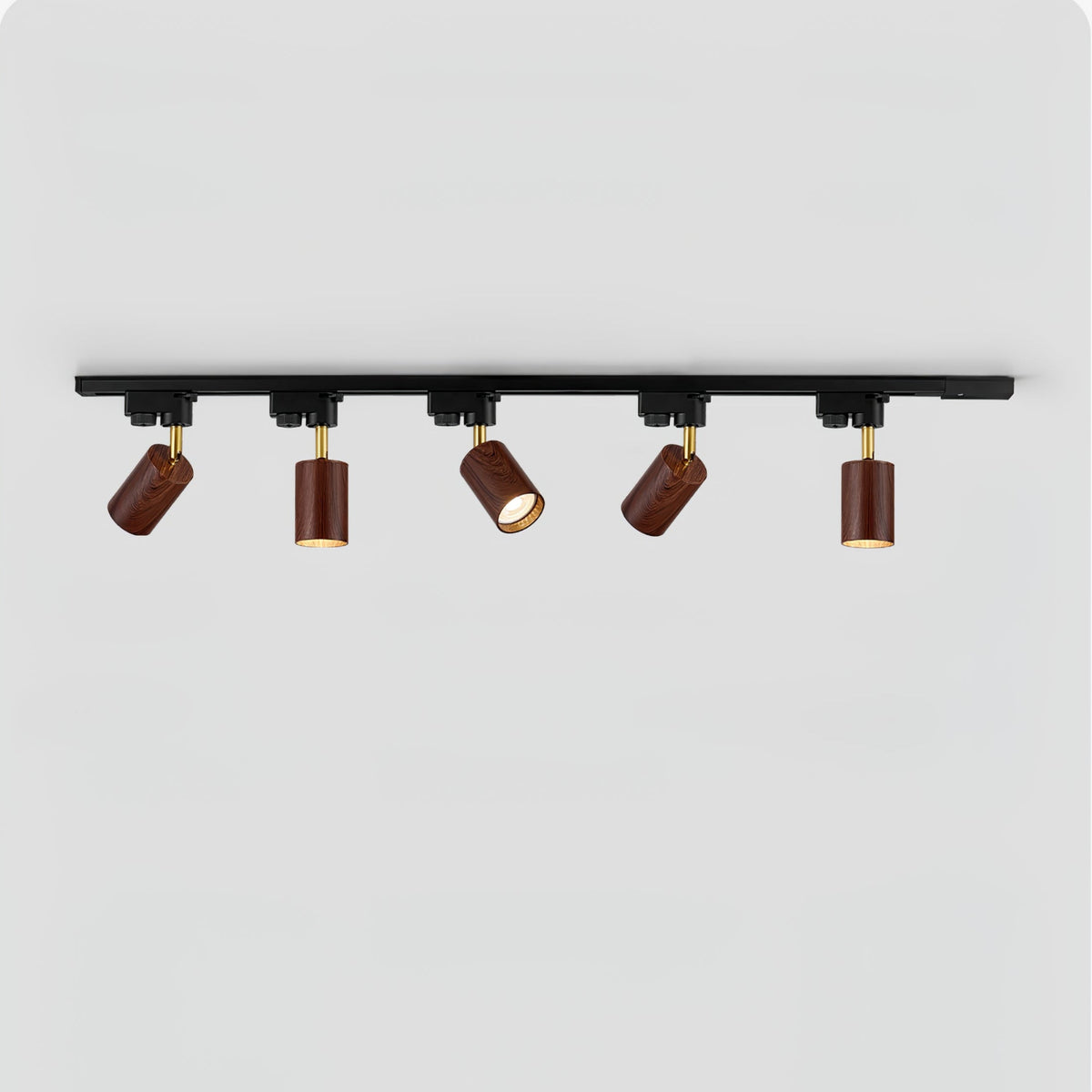 Luma Flex Adjustable LED Track Lighting with Walnut Wood Grain Finish