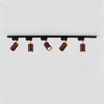 Luma Flex Adjustable LED Track Lighting with Walnut Wood Grain Finish