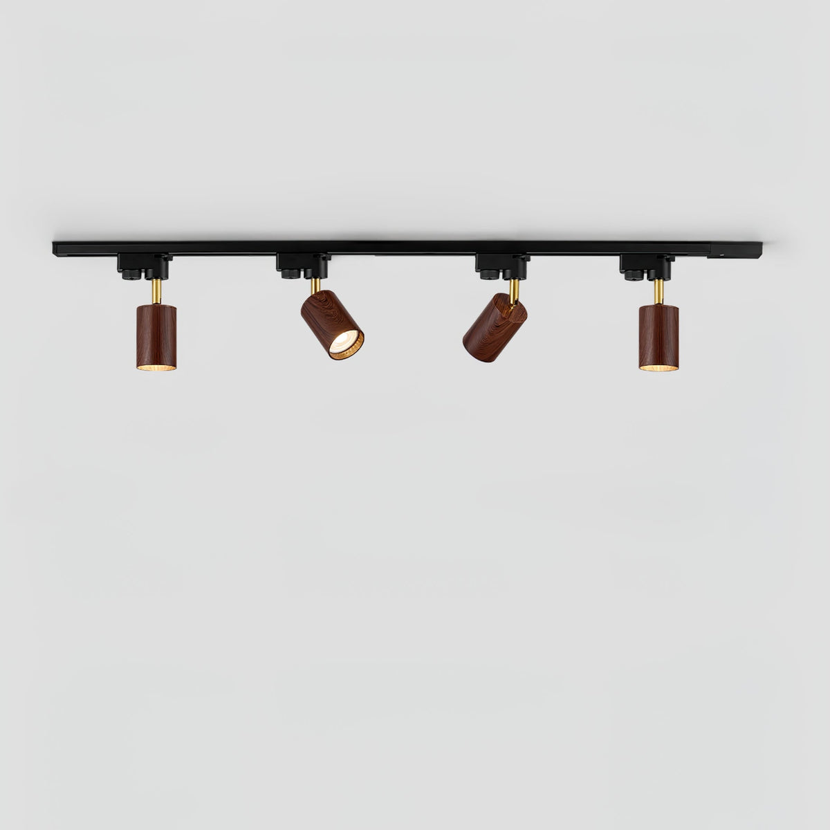 Luma Flex Adjustable LED Track Lighting with Walnut Wood Grain Finish