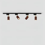 Luma Flex Adjustable LED Track Lighting with Walnut Wood Grain Finish