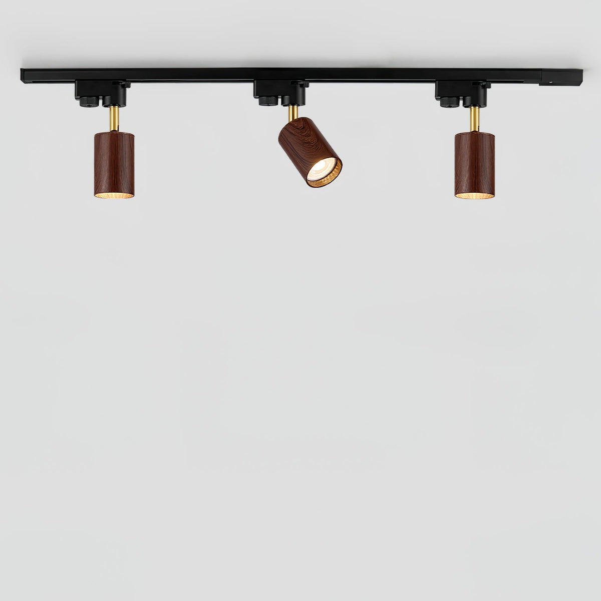 Luma Flex Adjustable LED Track Lighting with Walnut Wood Grain Finish