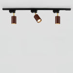 Luma Flex Adjustable LED Track Lighting with Walnut Wood Grain Finish