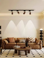 Luma Flex Adjustable LED Track Lighting with Walnut Wood Grain Finish