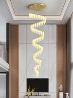 Luma Flora Stairs Chandelier – Cascading Ceramic Petal Light for Grand Interiors