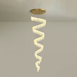 Luma Flora Stairs Chandelier – Cascading Ceramic Petal Light for Grand Interiors