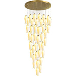 Luma Flora Stairs Chandelier – Cascading Ceramic Petal Light for Grand Interiors