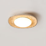 Luma Travertine Ceiling Light – Modern Flush Mount in Yellow Travertine