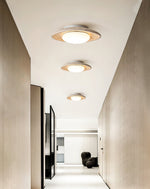 Luma Travertine Ceiling Light – Modern Flush Mount in Yellow Travertine
