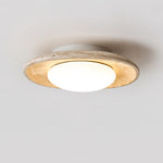 Luma Travertine Ceiling Light – Modern Flush Mount in Yellow Travertine