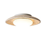 Luma Travertine Ceiling Light – Modern Flush Mount in Yellow Travertine