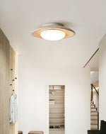 Luma Travertine Ceiling Light – Modern Flush Mount in Yellow Travertine
