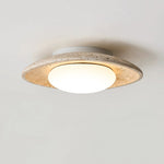 Luma Travertine Ceiling Light – Modern Flush Mount in Yellow Travertine