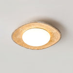 Luma Travertine Ceiling Light – Modern Flush Mount in Yellow Travertine