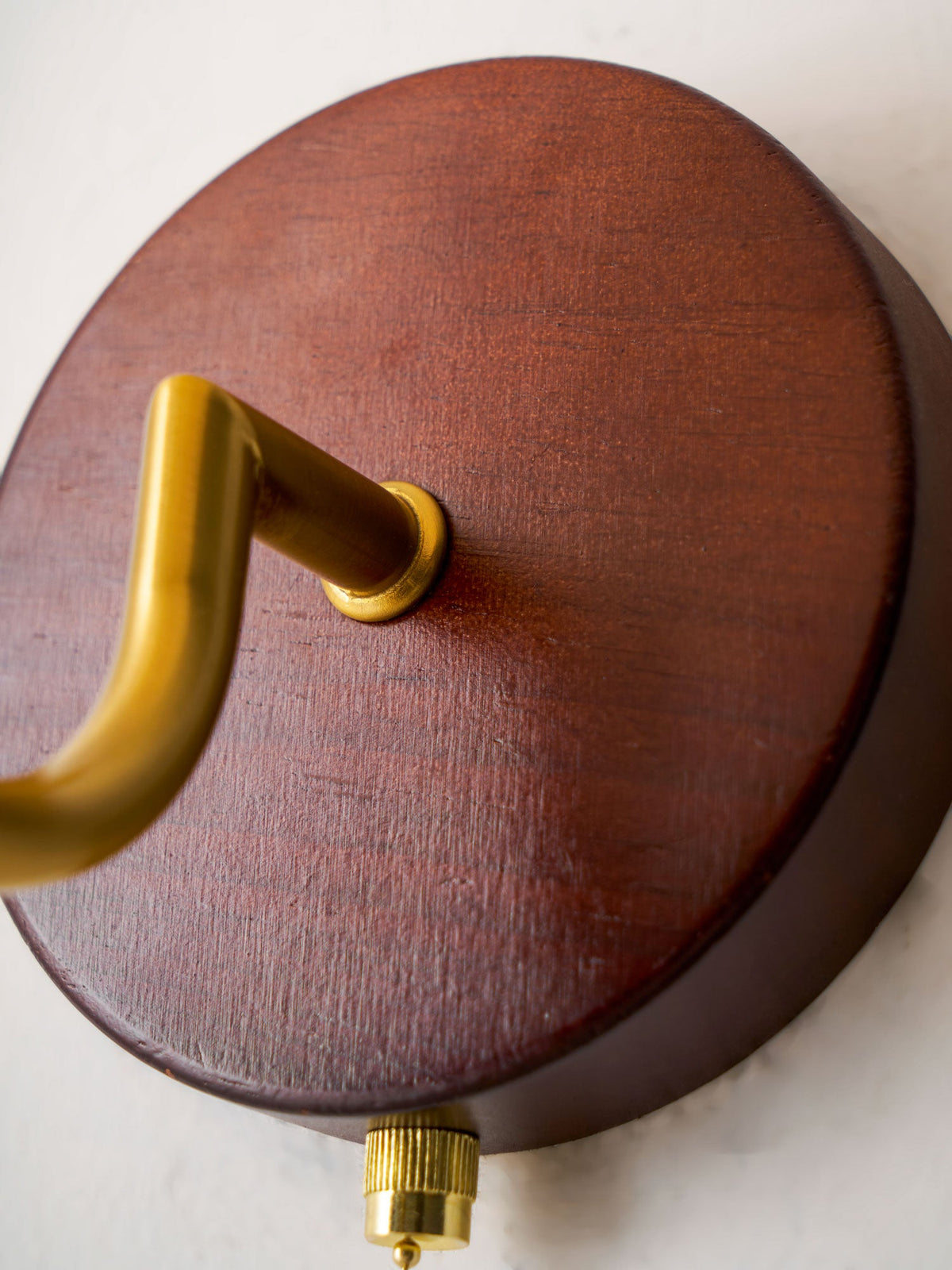 Lumea Crest Wall Sconce in Gold and Walnut Wood