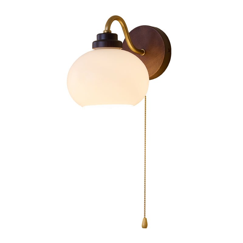 Lumea Crest Wall Sconce in Gold and Walnut Wood