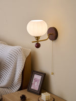 Lumea Crest Wall Sconce in Gold and Walnut Wood