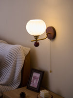 Lumea Crest Wall Sconce in Gold and Walnut Wood