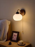 Lumea Crest Wall Sconce in Gold and Walnut Wood