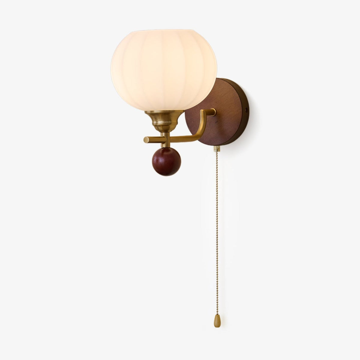Lumea Crest Wall Sconce in Gold and Walnut Wood