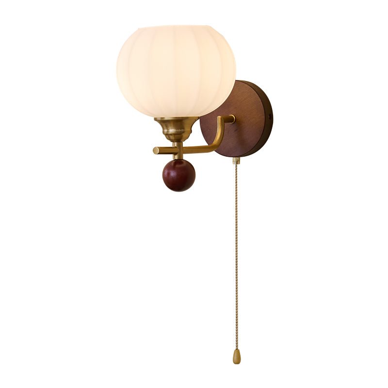 Lumea Crest Wall Sconce in Gold and Walnut Wood