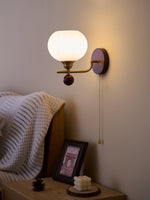 Lumea Crest Wall Sconce in Gold and Walnut Wood