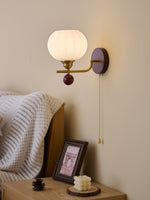 Lumea Crest Wall Sconce in Gold and Walnut Wood