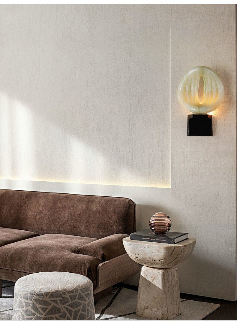 Lumen Rift Alabaster Wall Sconce – Modern LED Wall Light for Bedroom & Living Room