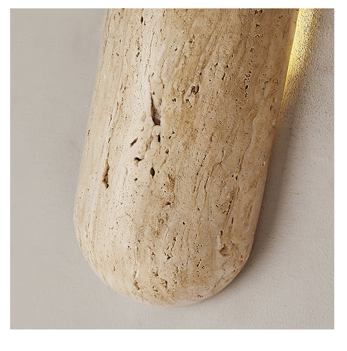 Lumen Crest Travertine Wall Sconce with Integrated LED