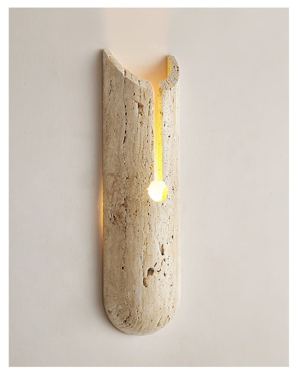 Lumen Crest Travertine Wall Sconce with Integrated LED