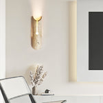 Lumen Crest Travertine Wall Sconce with Integrated LED