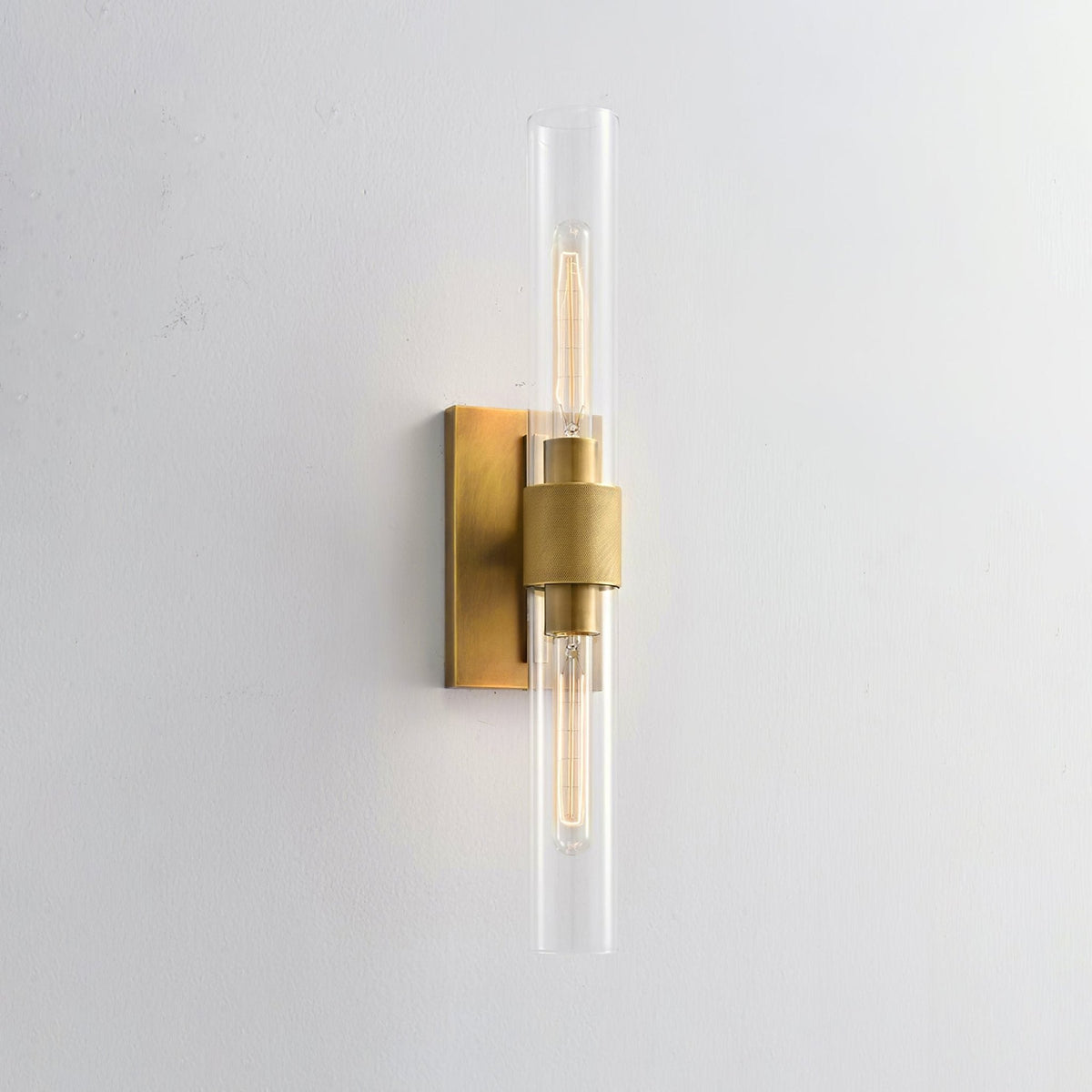 Lumen Cylix Wall Sconce in Brass and Glass | Modern Minimalist Wall Light