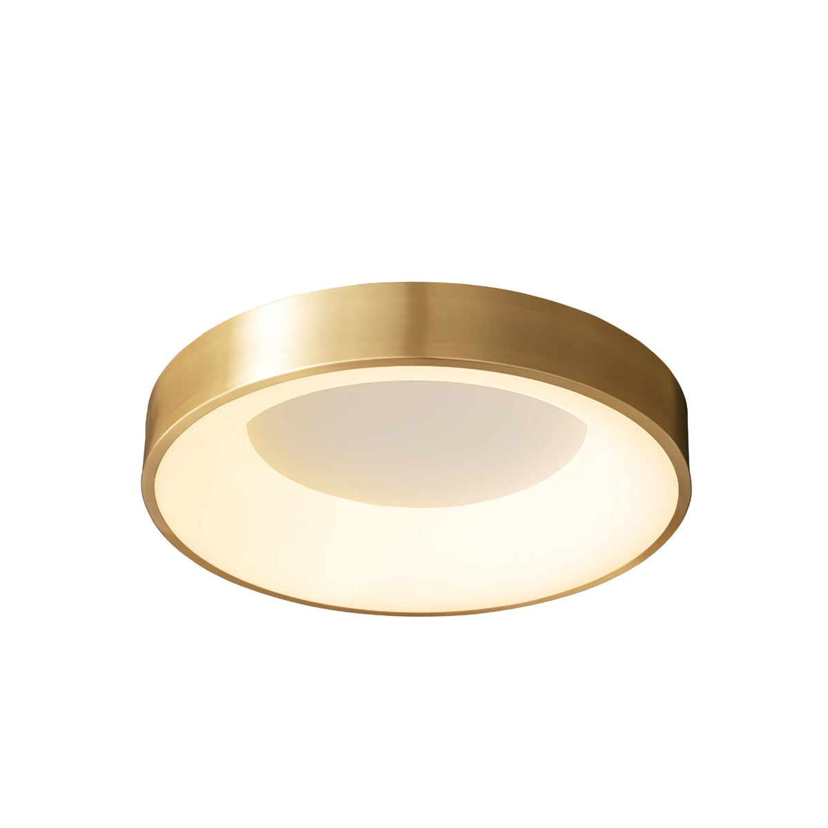 Lumenia Modern Brass LED Flush Mount Ceiling Light for Living Room and Bedroom