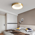Lumenia Modern Brass LED Flush Mount Ceiling Light for Living Room and Bedroom