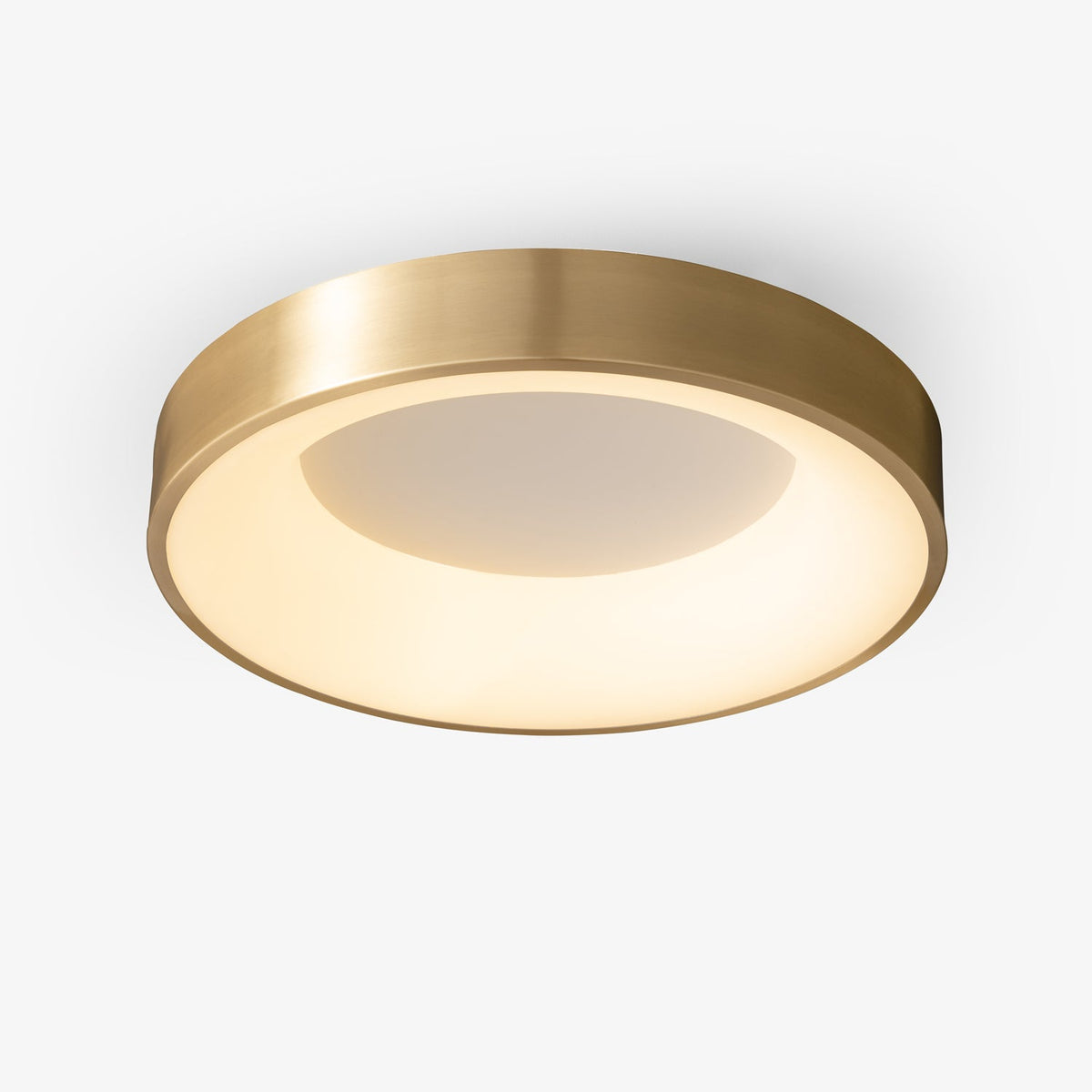 Lumenia Modern Brass LED Flush Mount Ceiling Light for Living Room and Bedroom