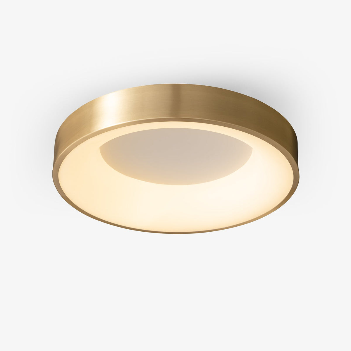 Lumenia Modern Brass LED Flush Mount Ceiling Light for Living Room and Bedroom