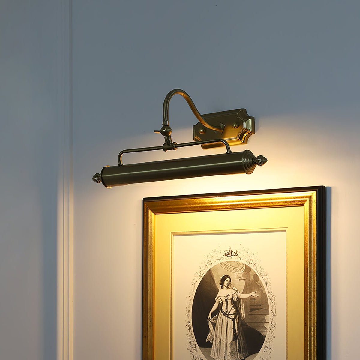 Lumeo Adjustable Wall Sconce in Satin Metal for Artwork and Bathroom Lighting
